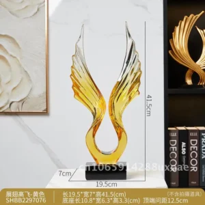 Escultura de Asas Dapeng em Resina Transparente para Decoração - Angel Wings Yellow, Asas Dapeng Azul Céu-4182