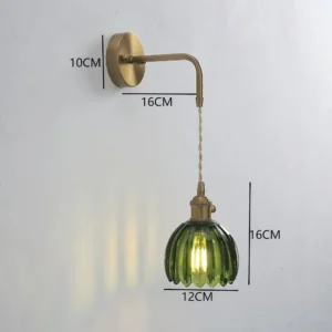 Luminária de Parede Moderna Floral LED Verde para Quarto e Sala - C green