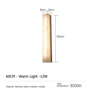 Lâmpada de Parede Moderna em Aço Inoxidável à Prova d'Água - 12W, PRETO