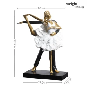 Ornamento de Resina com Dançarinas para Decoração de Quarto Infantil - Dançarinas Douradas-A