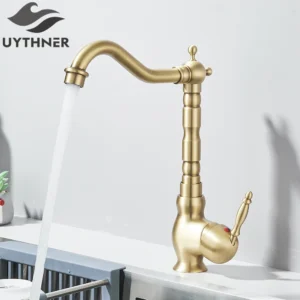 Torneira de Pia de Cozinha Retrô em Latão Bronze Antigo - Antique C2