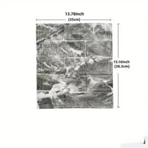 Papel de Parede Autoadesivo 3D Tijolo Retro para Decoração de Ambientes - Cinza Retro