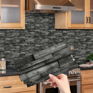 Adesivos de Parede Decorativos de Mármore Falso para Cozinha e Banheiro