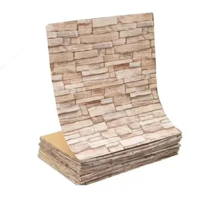 Papel de Parede Autoadesivo 3D Tijolo para Decoração de Ambientes - Tijolo Amarelo Claro