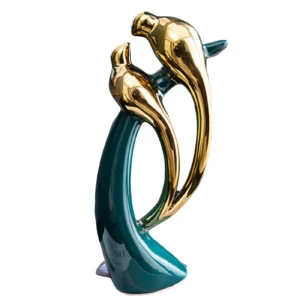 Escultura de Pássaros em Cerâmica para Decoração de Sala e Presentes