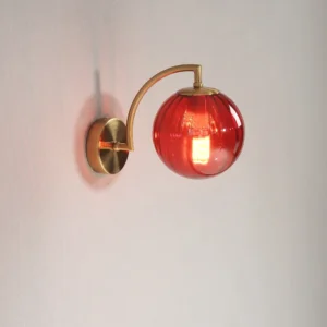 Lâmpada de Parede Minimalista em Vidro com LED - Estilo Moderno - Vermelho