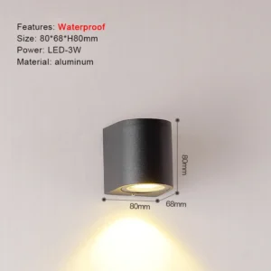 Arandela LED Moderna para Iluminação Externa - Preto