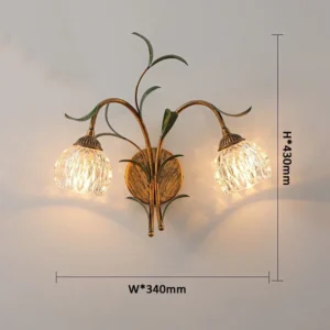 Lâmpada de Parede Floral em Vidro para Decoração de Ambientes