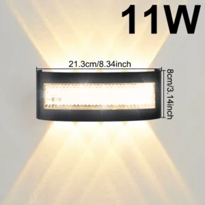 Luz de Parede LED à Prova D'Água para Jardim e Ambientes Internos - 3000K-11W