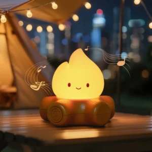 Abajur LED Decorativo com Efeito Chama - Luz Noturna para Crianças