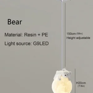 Lustre Criativo de Animais LED para Quarto - Decoração Divertida