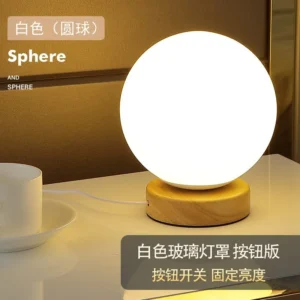 Lâmpada de Mesa Decorativa Nórdica em Madeira com Carregamento USB - Luz Quente USB