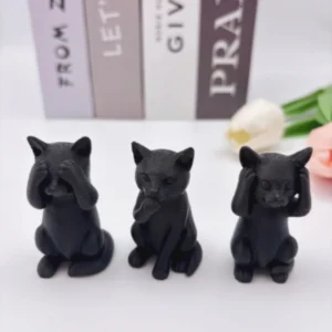 Esculturas de Gato em 3D - Decoração Minimalista para sua Casa - PRETO