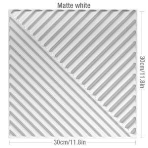 Painel de Parede 3D Dourado para Decoração Interna - 10 Peças - S-169-Branco (10 unidades)