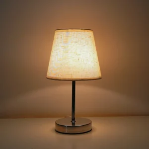 Abajur de Tecido Redondo LED com Carregamento USB para Quarto e Estudo - Controle de Tempo