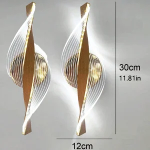 Arandela de Parede LED Moderna em Ouro e Preto para Iluminação Interna - 2PC-dourado-listrado