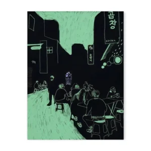 Quadro Abstrato Moderno com Ondas Azuis para Decoração de Ambientes