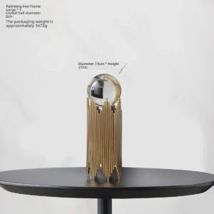 Estatueta de Cervo em Metal Dourado com Cristal para Decoração Moderna - BRANCO