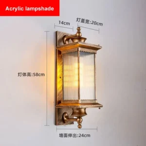 Lâmpada de Parede Externa LED Vintage à Prova d'Água - Preto e Café