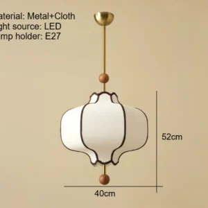 Luminária Pendente Retrô de Tecido com LED Circular para Sala e Jantar