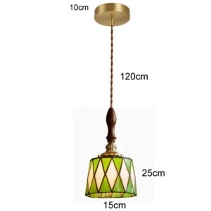 Luminária Pendente Tiffany Colorida Retrô para Sala e Restaurante - B