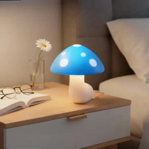 Luz Noturna Criativa em Forma de Cogumelo com Sensor de Luz