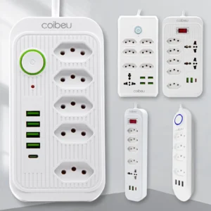 Extensão Elétrica com 2 Metros e Tomadas USB - Protetor Contra Surtos