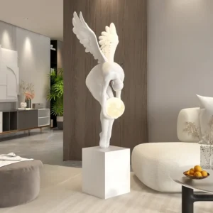 Escultura Moderna de Resina com Asa para Decoração de Ambientes