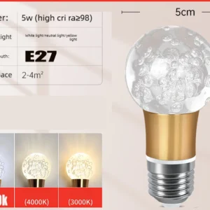 Lustre de Acrílico LED E27 E14 - Luz Quente e Fria para Sala
