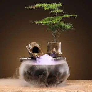 Fonte de Água Lótus Decorativa para Ambientes Internos - Modelo A com Atomizador, Outro