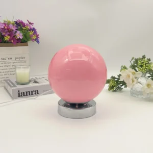 Luminária de Mesa de Vidro Murano USB com 3 Temperaturas de Cor - Rosa