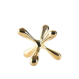 Escultura Geométrica de Resina para Decoração de Ambientes Modernos - Dourado G-15cm