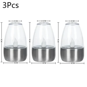 Luz Solar Decorativa LED para Jardim e Varanda - Vela à Prova d'Água - 3 Unidades