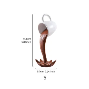 Decoração Tridimensional Suspensa para Xícara de Café em Resina - Branco Fosco