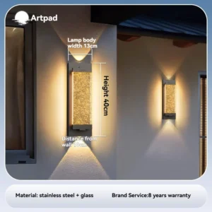 Luz de Parede Externa Nórdica à Prova d'Água com LED - Branco Frio 6000k