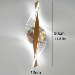 Arandela de Parede LED Moderna em Ouro e Preto para Iluminação Interna - 1PC-dourado-listrado