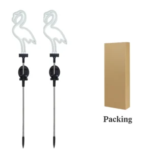 Luminária Solar Flamingo para Jardim e Pátio - Decoração Externa - Modelo C-2