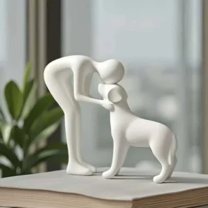 Estatueta Abstrata Interativa de Humanos e Animais para Decoração - BRANCO