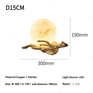 Luminária de Parede à Prova d'Água em Mármore Italiano com LED - Luz Natural 4000K