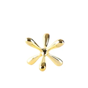 Escultura Geométrica de Resina para Decoração de Ambientes Modernos - Dourado P-11cm