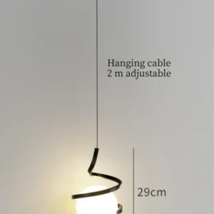 Luminária Pendente Moderna de LED em Vidro para Sala e Cozinha