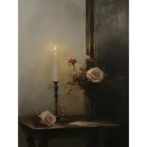 Pintura em Tela Gótica com Corvo e Coruja - Decoração Clássica