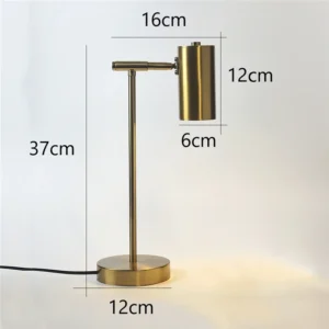Abajur de Mesa Dourado Moderno para Estudo e Decoração - Plugue UK