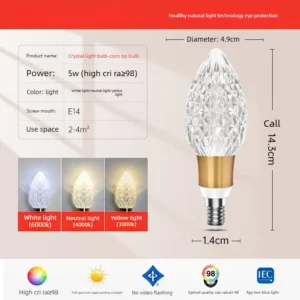 Lustre de Acrílico LED E27 E14 - Luz Quente e Fria para Sala