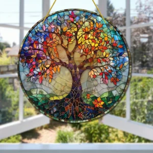 Árvore da Vida Suncatcher Acrílico para Decoração de Interiores