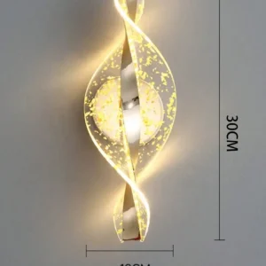 Lâmpada de Parede Moderna Ouro e Preto em Acrílico para Decoração - Modelo Jinbo 1