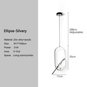 Lustre Pendentes LED Moderno para Sala de Estar e Quarto