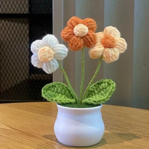 Mini Vaso de Flor Rosa para Decoração de Escritório e Casa - 1/2/4 Peças - Modelo E, 1 Peça