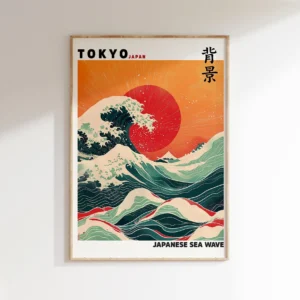 Impressão em Tela Onda de Hokusai - Arte Japonesa Moderna para Decoração