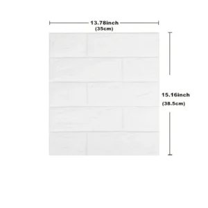 Papel de Parede Autoadesivo 3D Tijolo Retro para Decoração de Ambientes - BRANCO
